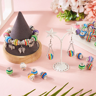 60Pcs Brass Resin Beads KK-TA0002-96-1