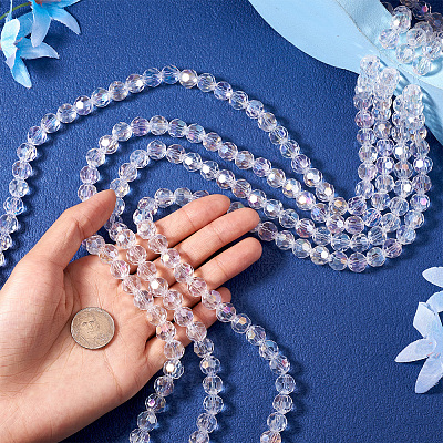 4 Strands Transparent Glass Beads EGLA-TA0001-80A-1