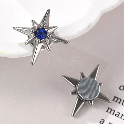Rhinestone Star Clip-on Earrings EJEW-B116-01P-02-1