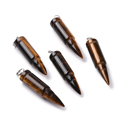 Natural Tiger Eye Pointed Pendants G-D850-08-1