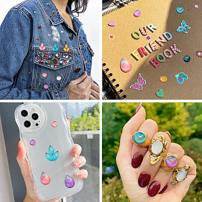 90Pcs 18 Styles Opaque Resin Cabochons CRES-TA0001-35-1