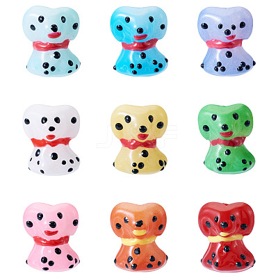 9Pcs 9 Colors Handmade Lampwork Enamel Beads LAMP-TA0001-70-1