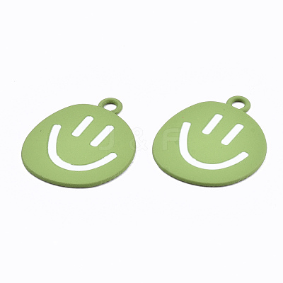 Spray Painted Alloy Pendants ENAM-S127-025B-RS-1