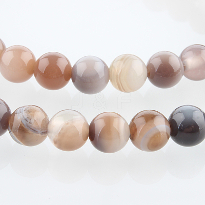 Dyed & Heated Natural Agate Round Beads Strands G-E230-01-6mm-1