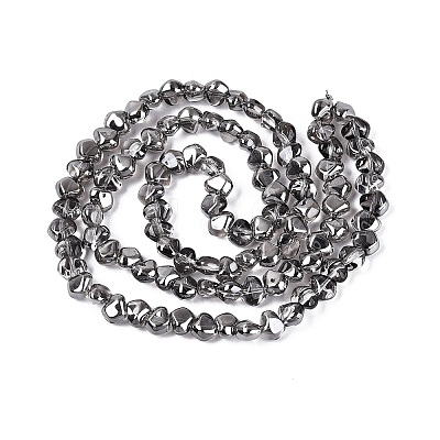 Electroplate Transparent Glass Beads Strands EGLA-Q133-01A-03-1