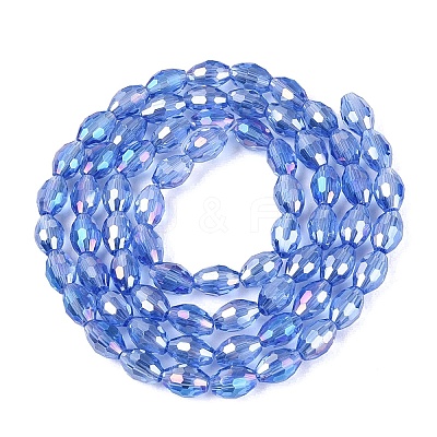 Electroplate Transparent Glass Beads Strands GL-N002-01A-A13-1