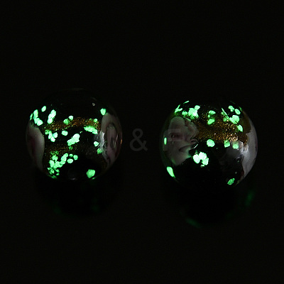 Luminous Handmade Gold Sand Lampwork Beads LAMP-T021-03A-1