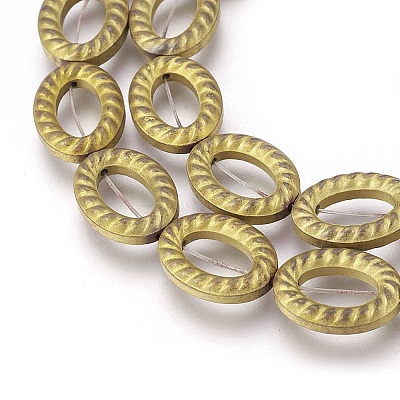 Electroplated Non-magnetic Synthetic Hematite Beads Strands G-P392-P02-1