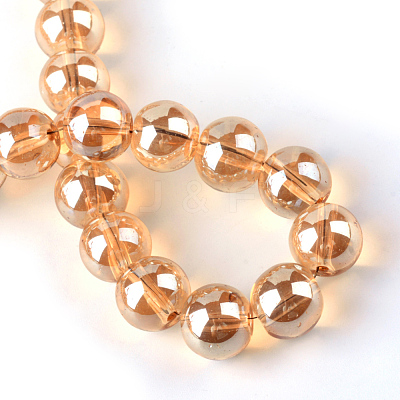 Electroplate Glass Beads Strands X-EGLA-Q062-8mm-A12-1