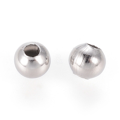Non-Tarnish 304 Stainless Steel Round Seamed Beads A-STAS-R032-5mm-1