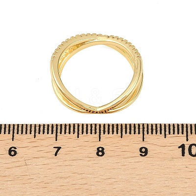 Brass Micro Pave Cubic Zirconia Finger Rings RJEW-D340-01G-03-1