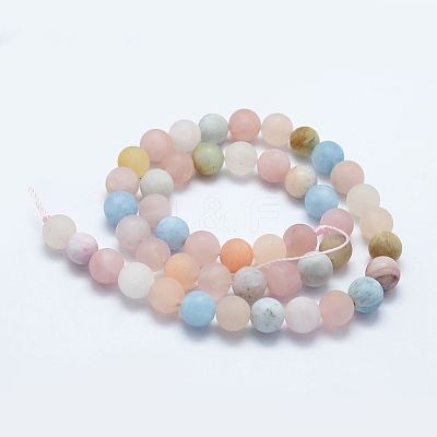 Natural Morganite Beads Strands G-E365-03-6mm-1