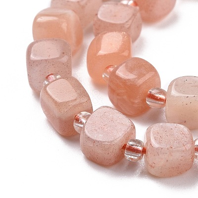 Natural Peach Moonstone Beads Strands G-K323-05-1
