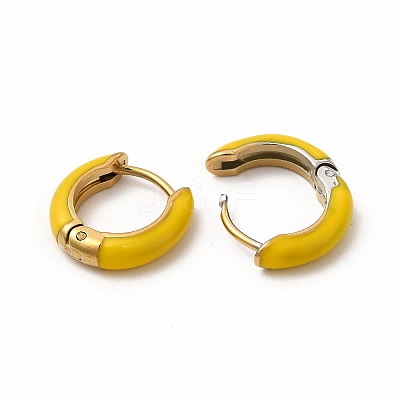 Ion Plating(IP) Enamel Hoop Earrings EJEW-G344-02G-02-1