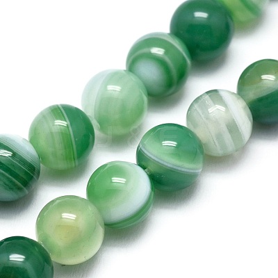 Natural Striped Agate/Banded Agate Beads Strands G-I254-03C-04-1