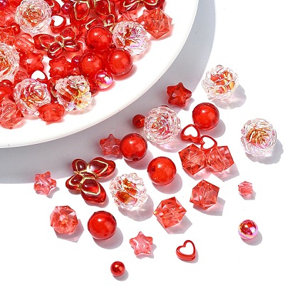 120Pcs 12 Styles Mixed Styles Acrylic Beads MACR-YW0003-05F-1