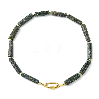 Natural Seraphinite Column Beaded Necklaces for Women NJEW-JN06228-1
