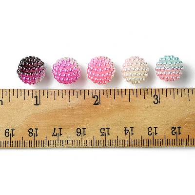 50Pcs 5 Colors Imitation Pearl Acrylic Beads OACR-FS0001-62A-1