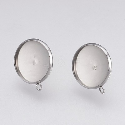 Non-Tarnish 202 Stainless Steel Stud Earring Settings STAS-I088-D-01P-1