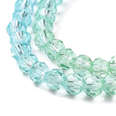 10 Strands Transparent Gradient Color Glass Beads Strands GLAA-CJ0002-09B-1