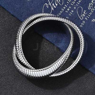 304 Stainless Steel Stretch Bracelets BJEW-A031-01C-P-1
