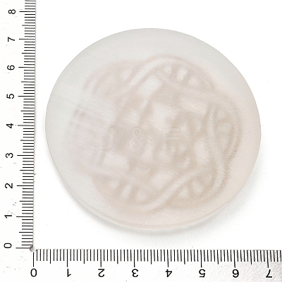 Flat Round Natural Selenite Slice Coasters AJEW-C042-01C-1