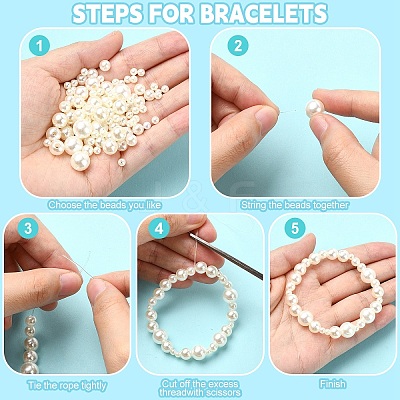 4 Styles ABS Plastic Imitation Pearl Beads KY-YW0001-72B-1