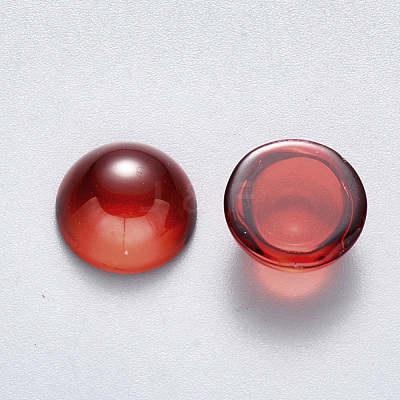 Transparent Spray Painted Glass Cabochons GLAA-S190-013B-B02-1