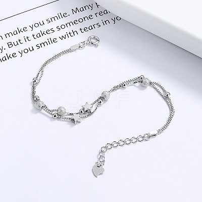 925 Sterling Silver Box Chain Multi-strand Bracelets FS-WGFF458-01-1