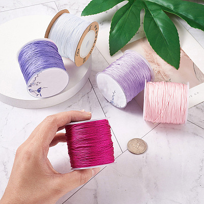 5 Rolls 5 Colors Nylon Braided Cord NWIR-YS0001-01B-1