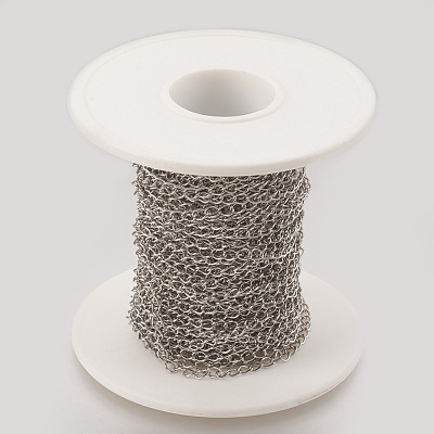 Tarnish Resistant Handmade 304 Stainless Steel Curb Chains STAS-P200-11P-1