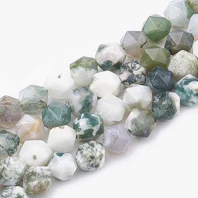 Natural Tree Agate Beads Strands G-S332-8mm-010-1