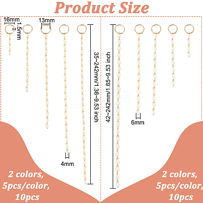 20Pcs 2 Color ABS Plastic Imitation Pearl Hair Pendants Decoration Clips OHAR-AB00002-1