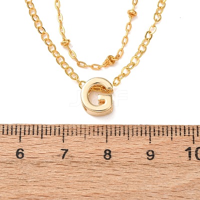 Bohemian Style Stainless Steel Double Layer Initial Pendant Necklaces FS-WGDC616-07-1
