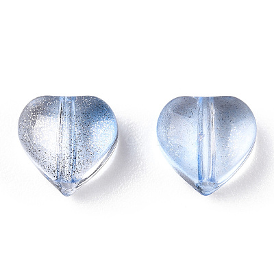 Transparent Spray Painted Glass Beads GLAA-R211-02-B02-1