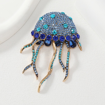 Jellyfish Alloy Rhinestones Tassel Brooches JEWB-S022-11A-1