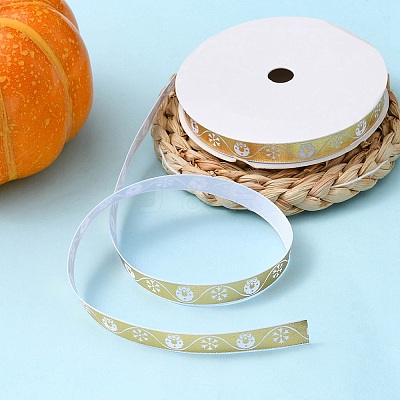 Flat Christmas Theme Polyester Satin Ribbon OCOR-YWC0001-01B-02-1