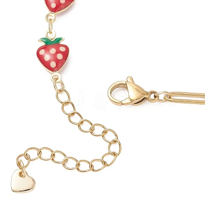 3Pcs 3 Styles Brass Enamel Link Chains Bracelets BJEW-JB13148-1