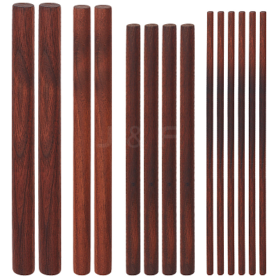 14Pcs 4 Styles Walnut Wood Craft Sticks WOOD-OC0003-77-1