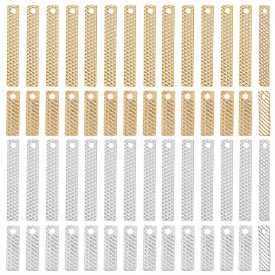 100Pcs 4 Style Brass Pendants KK-BBC0005-59-1