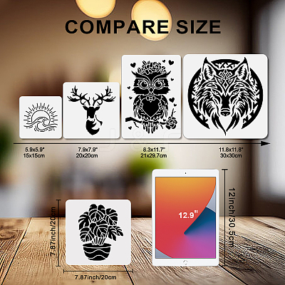 9Pcs 9 Styles Mandala PET Hollow Out Drawing Painting Stencils DIY-WH0411-533-1