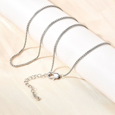 1MM Brass Box Chain Necklaces NJEW-C086-01P-1