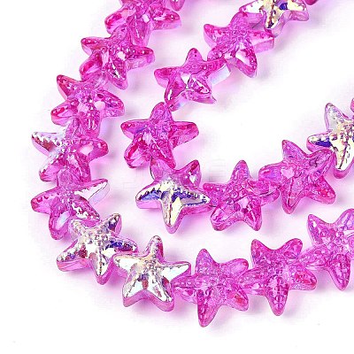Electroplate Transparent Glass Beads Strands EGLA-Q136-01A-14-1