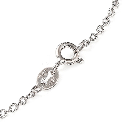 Rhodium Plated 925 Sterling Silver Textured Link Chain Necklaces Making STER-B001-04P-1