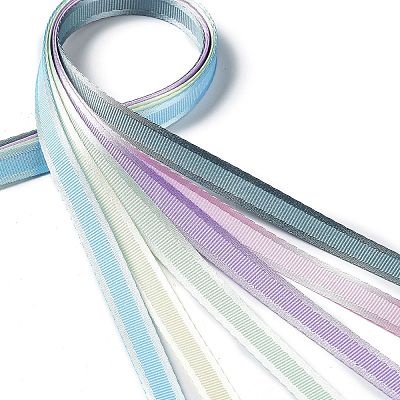 18 Yards 6 Colors Polyester Stripe Ribbon SRIB-C001-B09-1