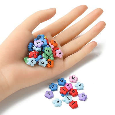 Opaque Acrylic Flower Horizontal Hole Beads SACR-YW0001-59-1