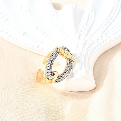 Brass Micro Pave Cubic Zirconia Cuff Rings RJEW-V007-02GP-1