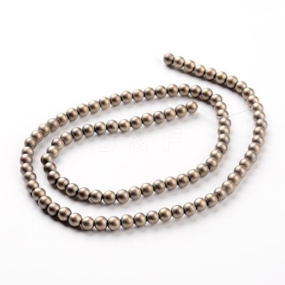 Non-magnetic Synthetic Hematite Beads Strands X-G-A140-17-3mm-1