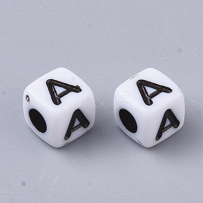 White Opaque Acrylic Beads MACR-R869-02A-1