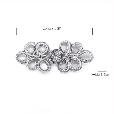 Braid Knit Chinese Knot Closure Cheongsam Frog Buttons BUTT-WH0014-22-1